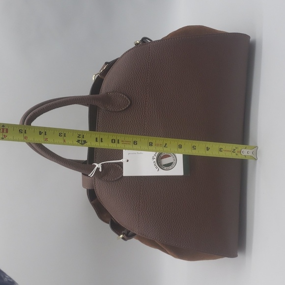 2047- Anna Paola Genuine Leather Brown Handbag Made In Italy NWT - Picture 4 of 12